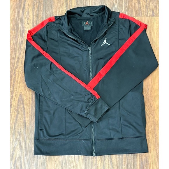 Nike Air Jordan Jacket Boys Size XL Black Red Full Zip Long Sleeves - Picture 5 of 16